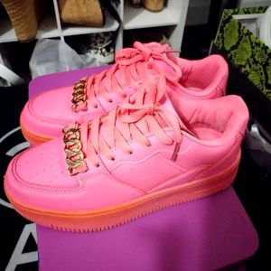 Hot pink sneakers